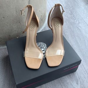 COPY - Vince Camuto Size 8 Nude Heels with clear …
